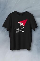 Kağıt Uçak Hayaller Hayatlar Fly Pilot Baskılı Tişört Unisex T-Shirt - Thumbnail