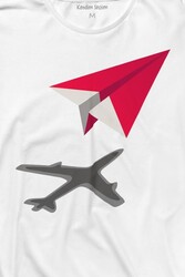 Kağıt Uçak Hayaller Hayatlar Fly Pilot Uzun Kollu Tişört Baskılı T-Shirt - Thumbnail