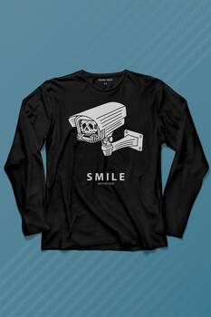 Kamera Smile Selfie Big Brother Uzun Kollu Tişört Baskılı T-Shirt