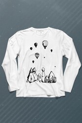 Kapadokya Nevşehir Peri Bacaları Cappadocia Uzun Kollu Tişört Baskılı T-Shirt - Thumbnail