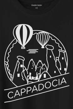 Kapadokya Nevşehir Peri Pacaları Cappadocia Baskılı Tişört Unisex T-Shirt