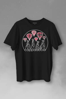 Kapadokya Nevşehir Peri Pacaları Cappadocia Baskılı Tişört Unisex T-Shirt