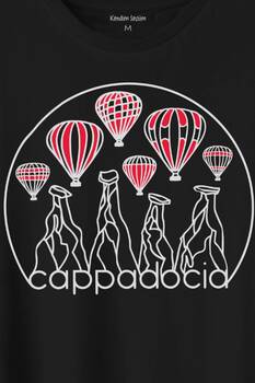 Kapadokya Nevşehir Peri Pacaları Cappadocia Baskılı Tişört Unisex T-Shirt