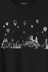 Kapadokya Nevşehir Peri Pacaları Cappadocia Baskılı Tişört Unisex T-Shirt - Thumbnail