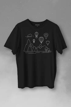 Kapadokya Nevşehir Peri Pacaları Cappadocia Baskılı Tişört Unisex T-Shirt