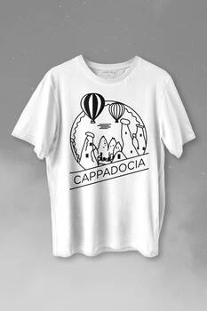 Kapadokya Nevşehir Peri Pacaları Cappadocia Baskılı Tişört Unisex T-shirt