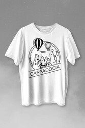 Kapadokya Nevşehir Peri Pacaları Cappadocia Baskılı Tişört Unisex T-shirt - Thumbnail