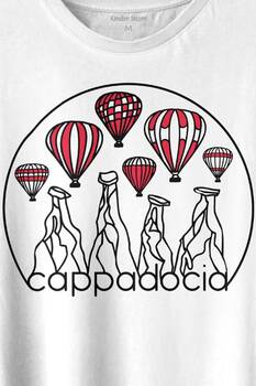 Kapadokya Nevşehir Peri Pacaları Cappadocia Baskılı Tişört Unisex T-shirt