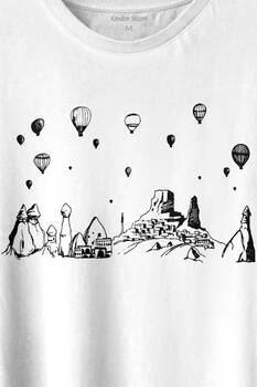 Kapadokya Nevşehir Peri Pacaları Cappadocia Baskılı Tişört Unisex T-shirt