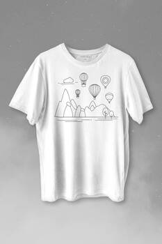 Kapadokya Nevşehir Peri Pacaları Cappadocia Baskılı Tişört Unisex T-shirt