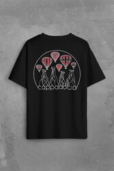 Kapadokya Nevşehir Peri Pacaları Cappadocia Sırt Ön Baskılı Oversize Tişört Unisex T-Shirt - Thumbnail