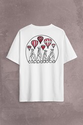 Kapadokya Nevşehir Peri Pacaları Cappadocia Sırt Ön Baskılı Oversize Tişört Unisex T-Shirt - Thumbnail