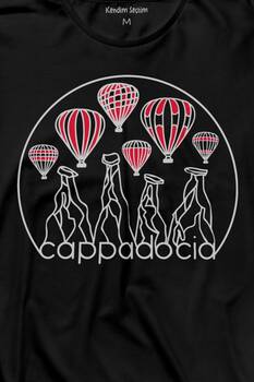 Kapadokya Nevşehir Peri Pacaları Cappadocia Uzun Kollu Tişört Baskılı T-Shirt