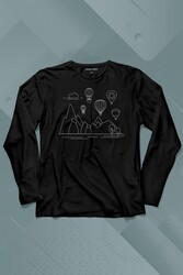 Kapadokya Nevşehir Peri Pacaları Cappadocia Uzun Kollu Tişört Baskılı T-Shirt - Thumbnail