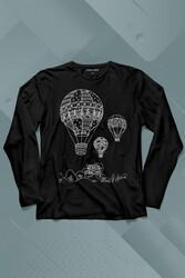 Kapadokya Nevşehir Peri Pacaları Cappadocia Uzun Kollu Tişört Baskılı T-Shirt - Thumbnail