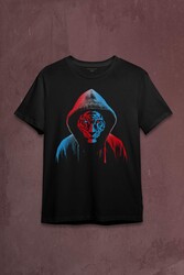 Kaplan Tiger Trabzon Kedisi Mavi Bordo Baskılı Tişört Unisex T-shirt - Thumbnail