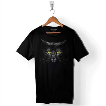 Kara Kedi Göz Black Cat Eye Baskılı Tişört Unisex T-Shirt