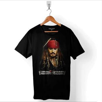 Karayip Korsanları Captain Jack Sparrow Baskılı Tişört Unisex T-Shirt