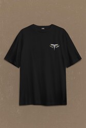 Oversize Tişört Kartal Kafa Göz Black Eagle Design Tasarım Sırt Ön Baskılı Unisex T-Shirt - Thumbnail