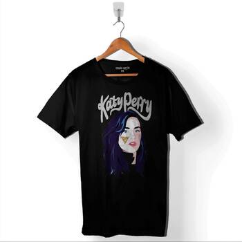 Katy Perry Kissed Gırl Keti Peri Fotoğraflı Resimli Baskılı Tişört Unisex T-Shirt