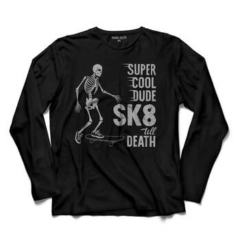 KAYKAY SKATEBOARDING KURU KAFA DEATH KAY KAY SPORU KOLLU TİŞÖRT