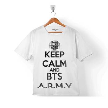 KEEP CALM AND BTS ARMY LOGO BANGTAN BOYS ÇOCUK TİŞÖRT