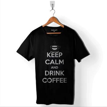 Keep Calm And Drink Coffee The Barista Kahve Garson Baskılı Tişört Unisex T-Shirt