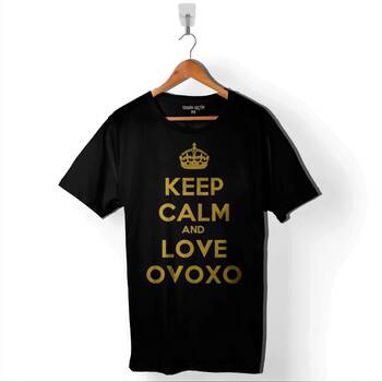 Keep Calm And Love Ovoxo Owl Gang Baskılı Tişört Unisex T-Shirt