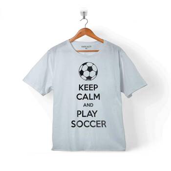 KEEP CALM AND PLAY SOCCER FUTBOL FOOTBALL ÇOCUK TİŞÖRT