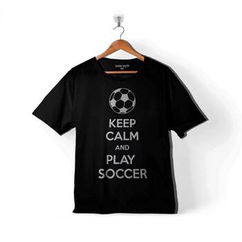 KEEP CALM AND PLAY SOCCER FUTBOL FOOTBALL ÇOCUK TİŞÖRT