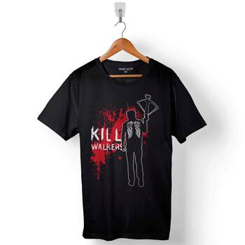 Kill Walkers The Walking Dead Daryl Baskılı Tişört Unisex T-Shirt