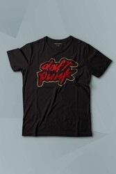 Kısa Kollu Çocuk Tişört Daft Punk Logo Homework Albüm Müzik Siyah Baskılı T-shirt - Thumbnail