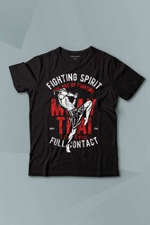 Kısa Kollu Çocuk Tişört Muay Thai Fight The Art Of Fighting Dövüş Siyah Baskılı T-shirt - Thumbnail