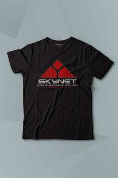 Kısa Kollu Çocuk Tişört Yapay Zeka SkyNet Terminator Artificial Intelligence AI Baskılı T-shirt