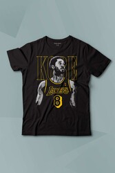 Kısa Kollu Siyah Çocuk T-shirt Kobe Bryant No 8 Basketball Baskılı Çocuk Tişört Kısa Kollu - Thumbnail