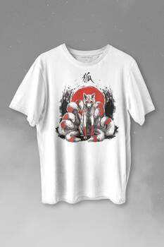 Kitsune Japon Tilkisi Japanese Baskılı Tişört Unisex T-shirt