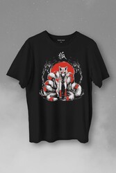 Kitsune Japon Tilkisi Japanese Baskılı Tişört Unisex T-Shirt - Thumbnail