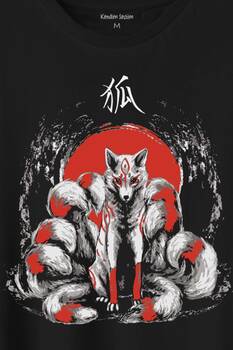 Kitsune Japon Tilkisi Japanese Baskılı Tişört Unisex T-Shirt