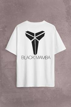 Kobe Bryant Black Mamba Logo Nba Basketball Sırt Ön Baskılı Oversize Tişört Unisex T-Shirt