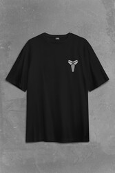 Kobe Bryant Black Mamba Logo Nba Basketball Sırt Ön Baskılı Oversize Tişört Unisex T-Shirt - Thumbnail