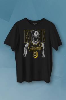 Kobe Bryant Los Angeles Lakers No 8 Basketball Baskılı Tişört Unisex T-shirt