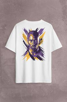 Kobe Bryant Stibel Black Mamba Nba Basketbol Sırt Ön Baskılı Oversize Tişört Unisex T-Shirt