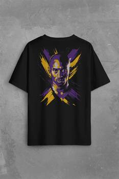 Kobe Bryant Stibel Black Mamba Nba Basketbol Sırt Ön Baskılı Oversize Tişört Unisex T-Shirt