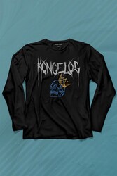 Kongelos Kralsız Taç Gothic Urban Uzun Kollu Tişört Baskılı T-Shirt - Thumbnail