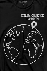 Konuma Gerek Yok Dünya Minimal Uzun Kollu Tişört Baskılı T-Shirt - Thumbnail