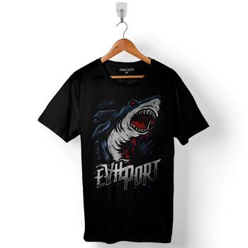 Köpek BAliğı Saldırısı Shark Attack Evıport Baskılı Tişört Unisex T-Shirt