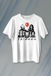 Korku Film Friends Halloween Cadılar Bayramı Baskılı Tişört Unisex T-shirt - Thumbnail