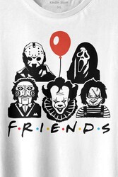 Korku Film Friends Halloween Cadılar Bayramı Baskılı Tişört Unisex T-shirt - Thumbnail