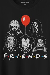 Korku Film Friends Halloween Cadılar Bayramı Baskılı Tişört Unisex T-Shirt - Thumbnail