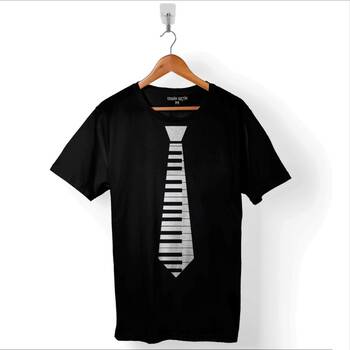 Kravat Piyano Piano Tıe Suit Up Baskılı Tişört Unisex T-Shirt